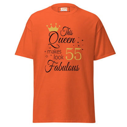 Fabulous Queen Tee | 55th Birthday T-Shirt - Orange - T-Shirts Online