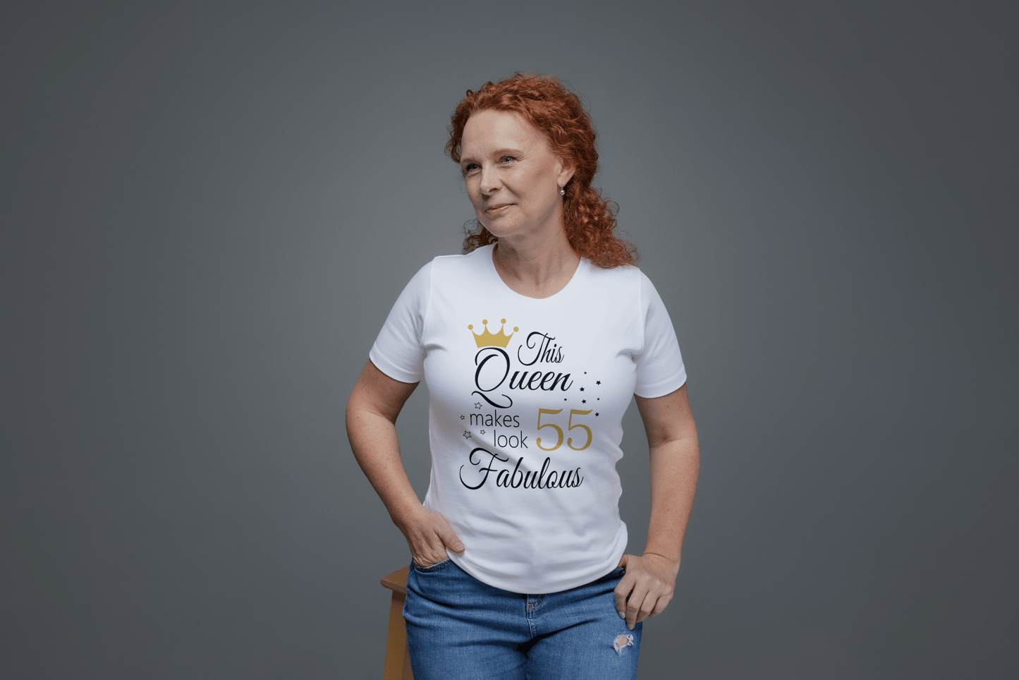Fabulous Queen Tee | 55th Birthday T-Shirt - Red - T-Shirts Online