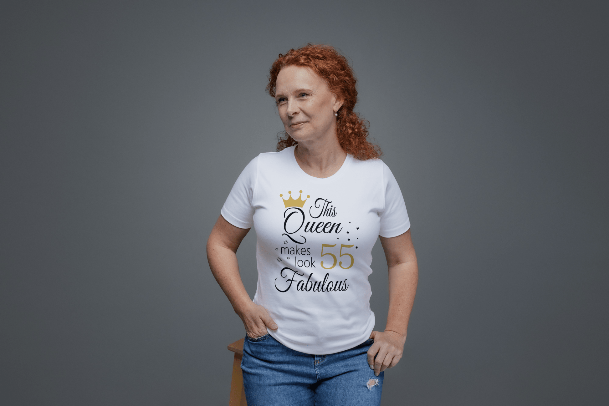 Fabulous Queen Tee | 55th Birthday T-Shirt - Red - T-Shirts Online