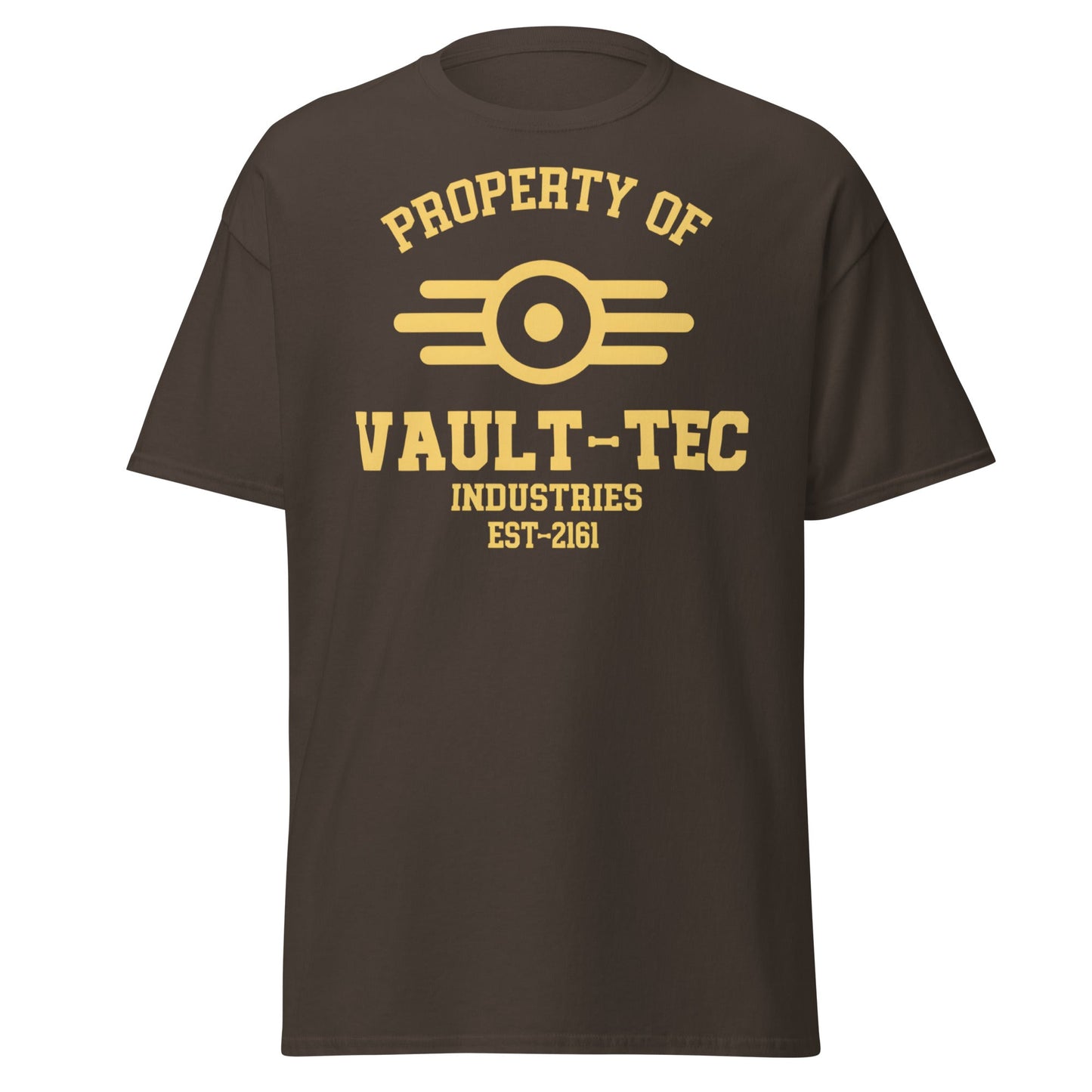 Fallout Vault - Tec Industries EST - 2161 T-Shirt - Dark Chocolate - T-Shirts Online