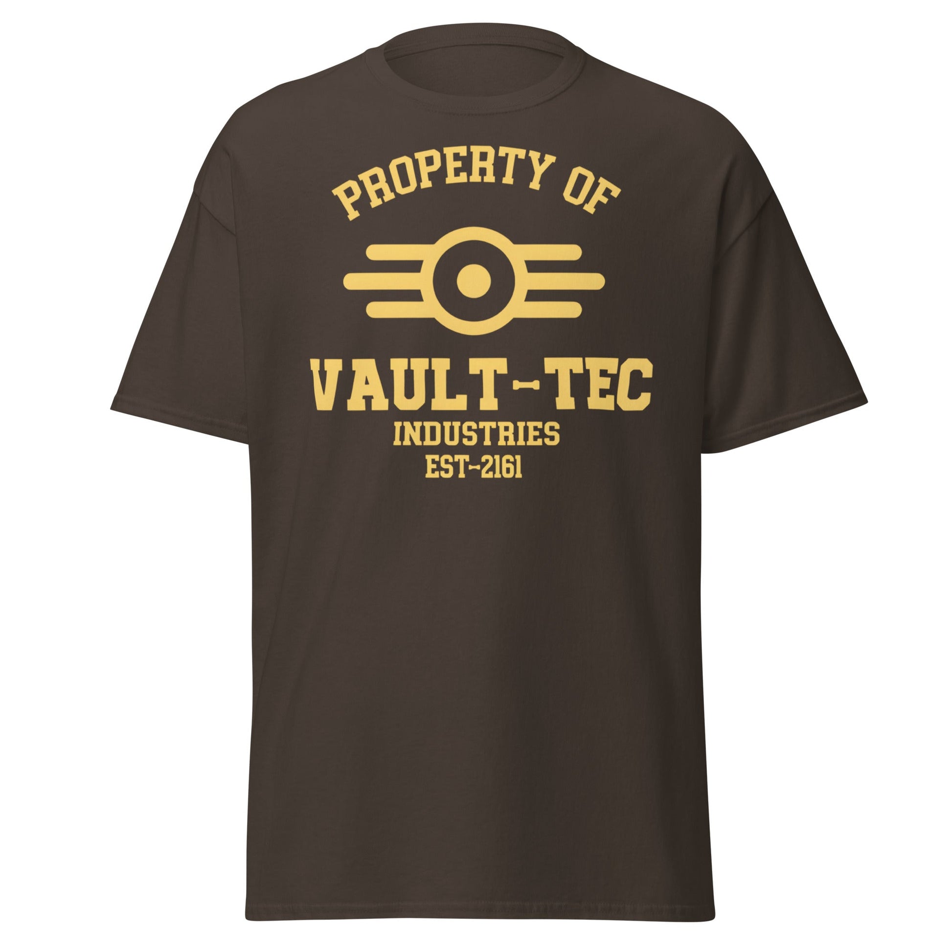 Fallout Vault - Tec Industries EST - 2161 T-Shirt - Dark Chocolate - T-Shirts Online