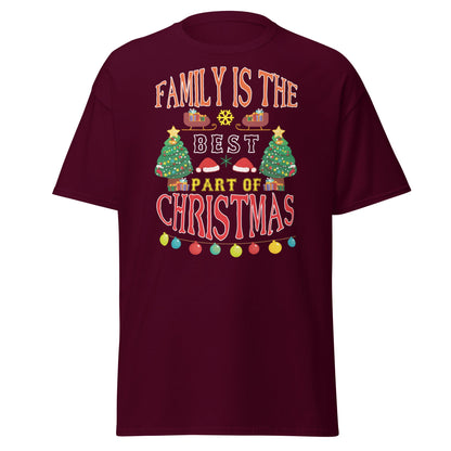 Family Is The Best Part Of Christmas T-Shirt - Maroon - T-Shirts Online