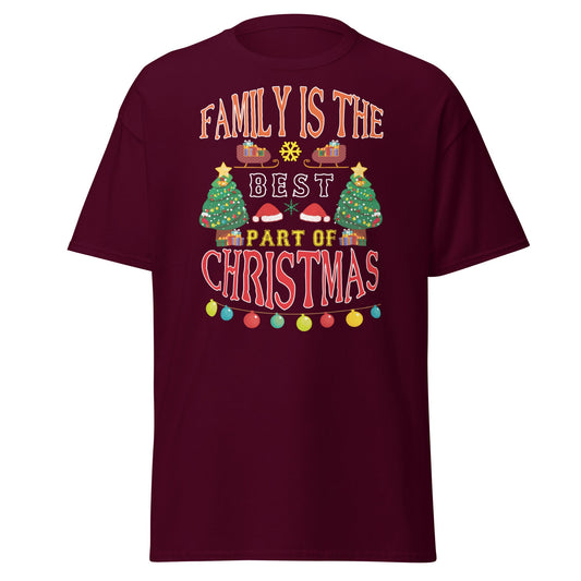 Family Is The Best Part Of Christmas T-Shirt - Maroon - T-Shirts Online