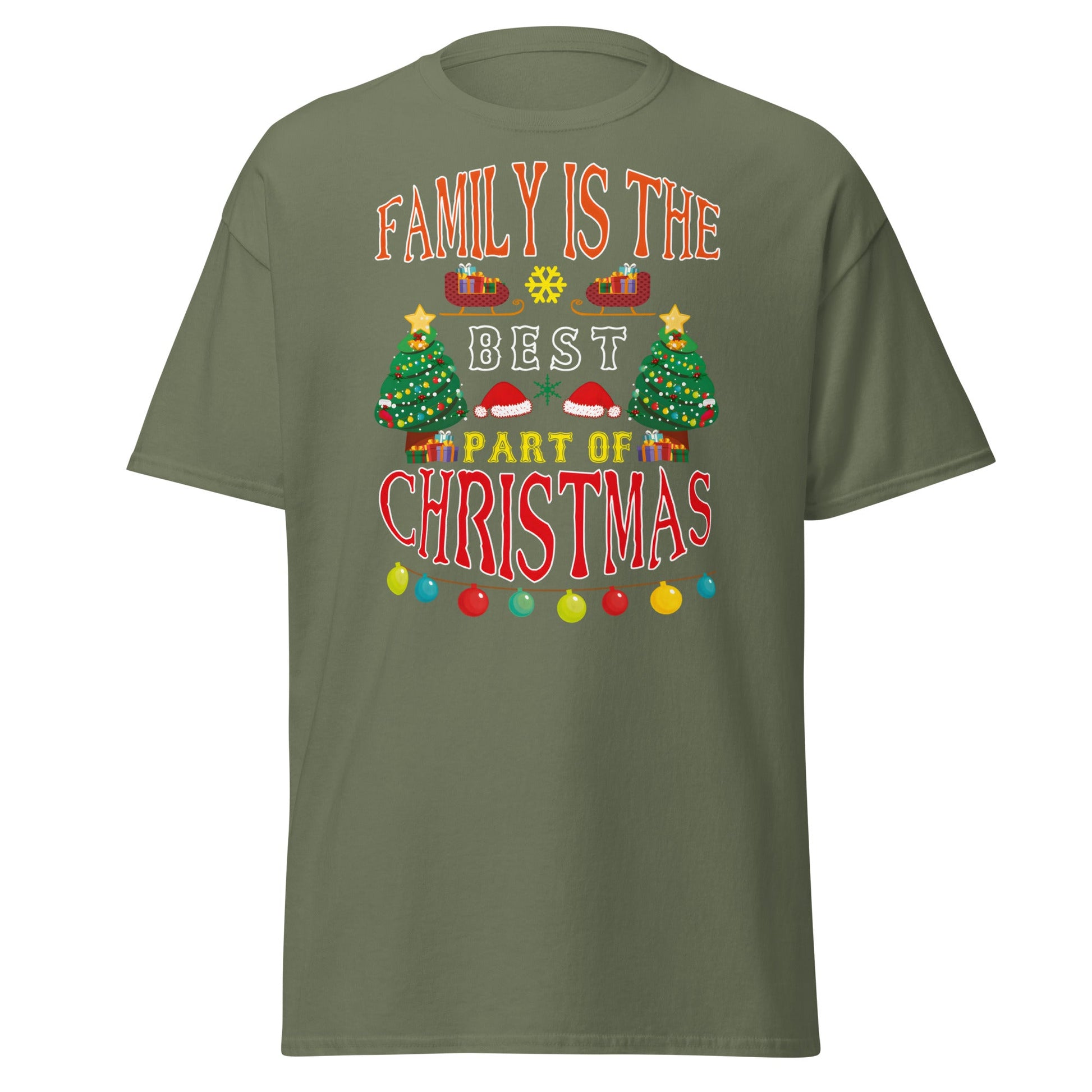 Family Is The Best Part Of Christmas T-Shirt - Military Green - T-Shirts Online