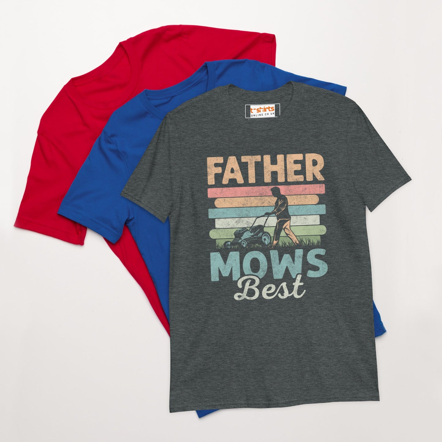 Father Mows Best T-Shirt - Dark Heather - T-Shirts Online