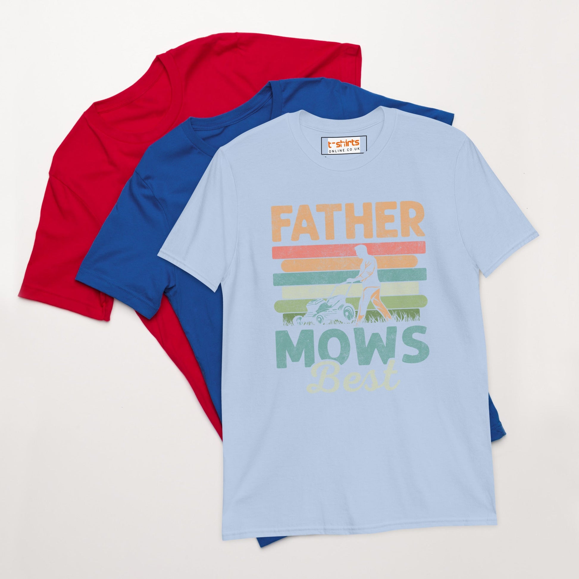 Father Mows Best T-Shirt - Light Blue - T-Shirts Online