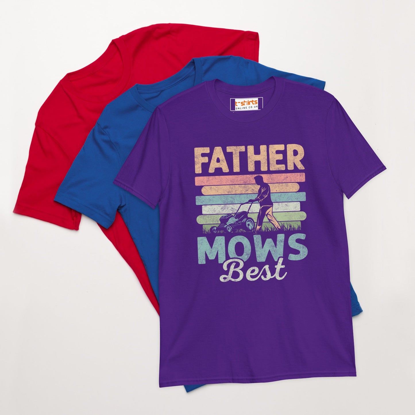 Father Mows Best T-Shirt - Purple - T-Shirts Online