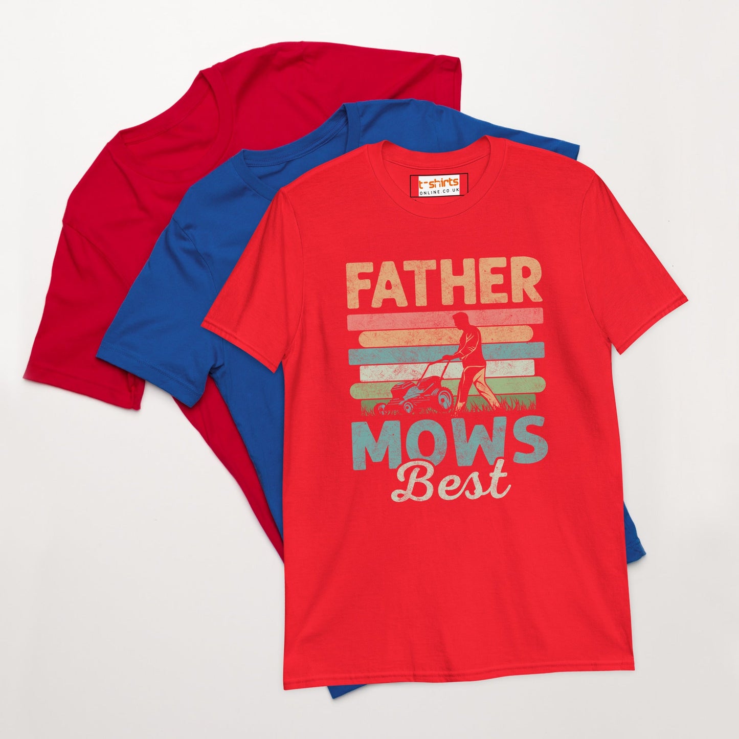 Father Mows Best T-Shirt - Red - T-Shirts Online