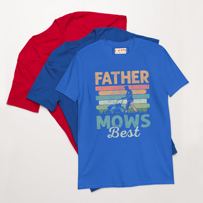Father Mows Best T-Shirt - Royal - T-Shirts Online