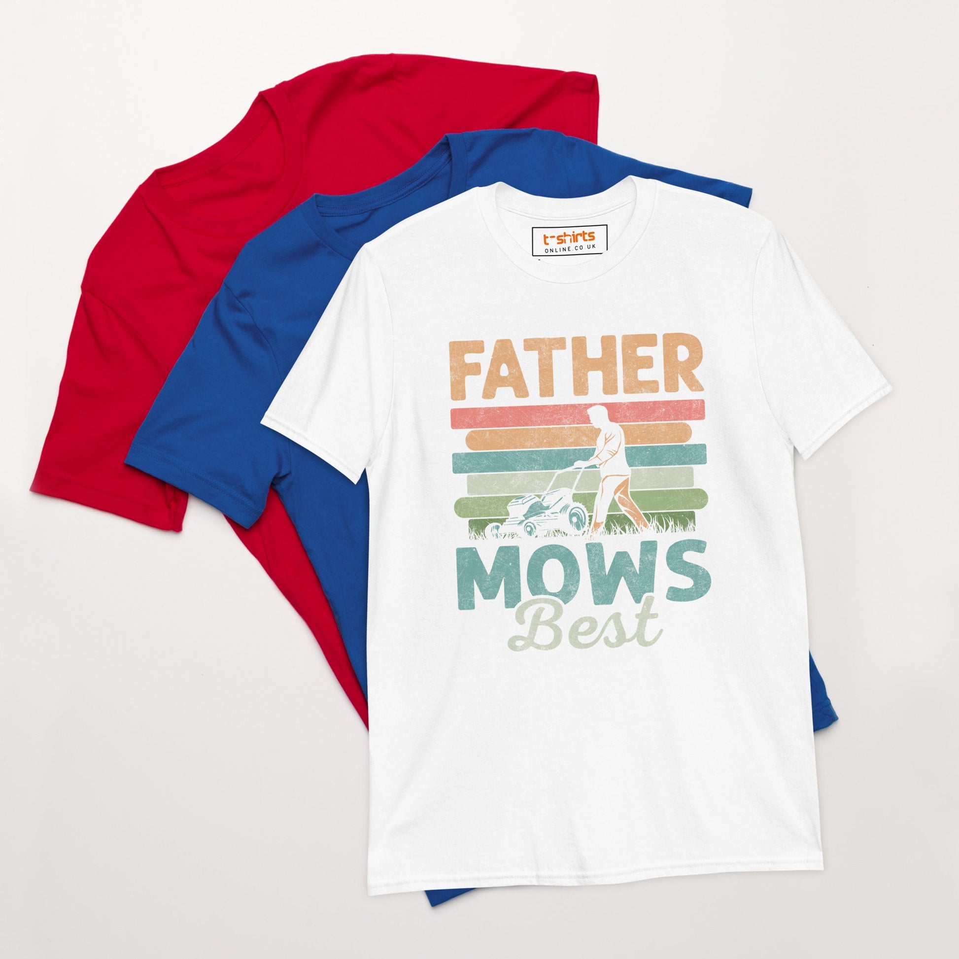 Father Mows Best T-Shirt - White - T-Shirts Online