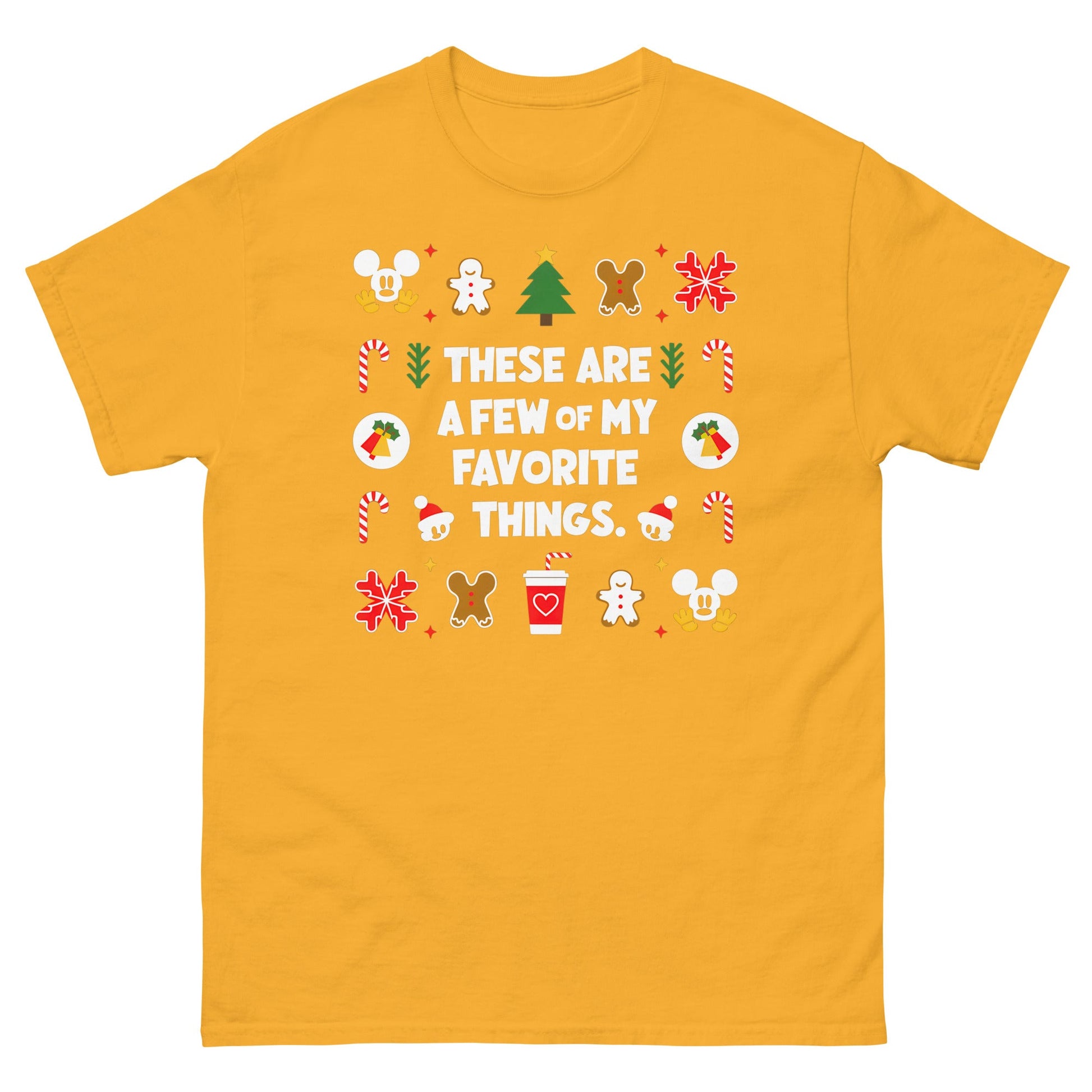 Favourite Things | Christmas T-Shirt - Gold - T-Shirts Online