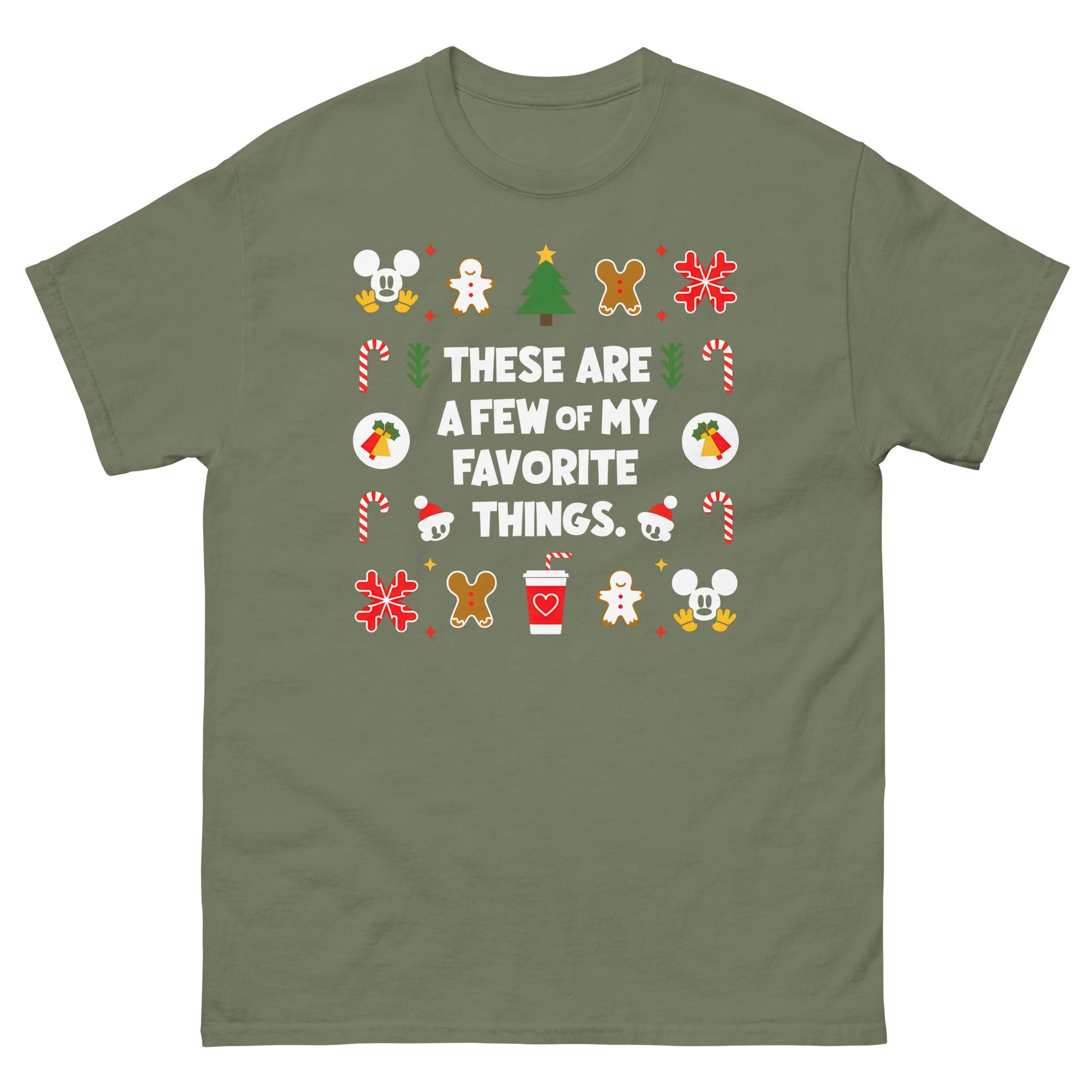 Favourite Things | Christmas T-Shirt - Military Green - T-Shirts Online