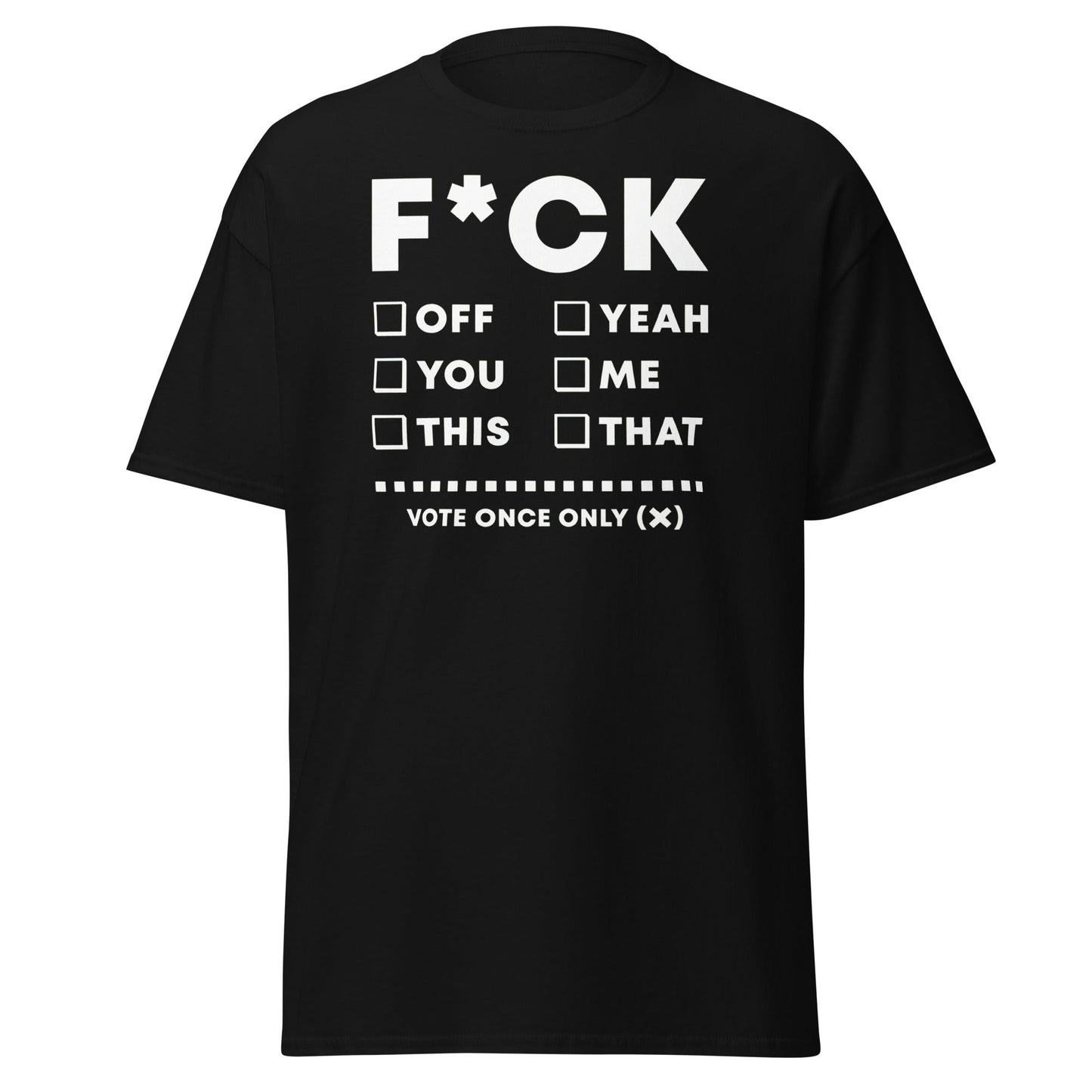 F*CK Checklist Funny Adult Humor T-Shirt - Black - T-Shirts Online