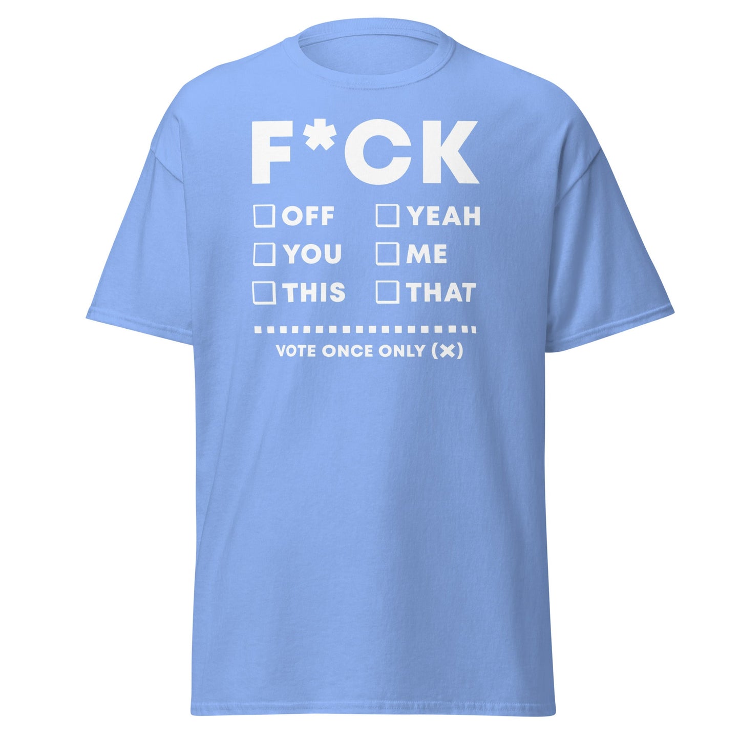 F*CK Checklist Funny Adult Humor T-Shirt - Carolina Blue - T-Shirts Online
