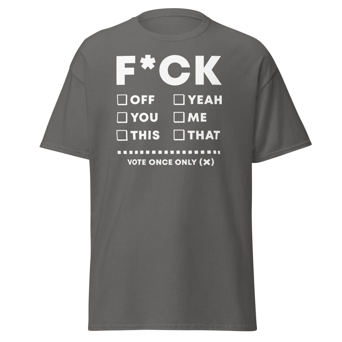 F*CK Checklist Funny Adult Humor T-Shirt - Charcoal - T-Shirts Online