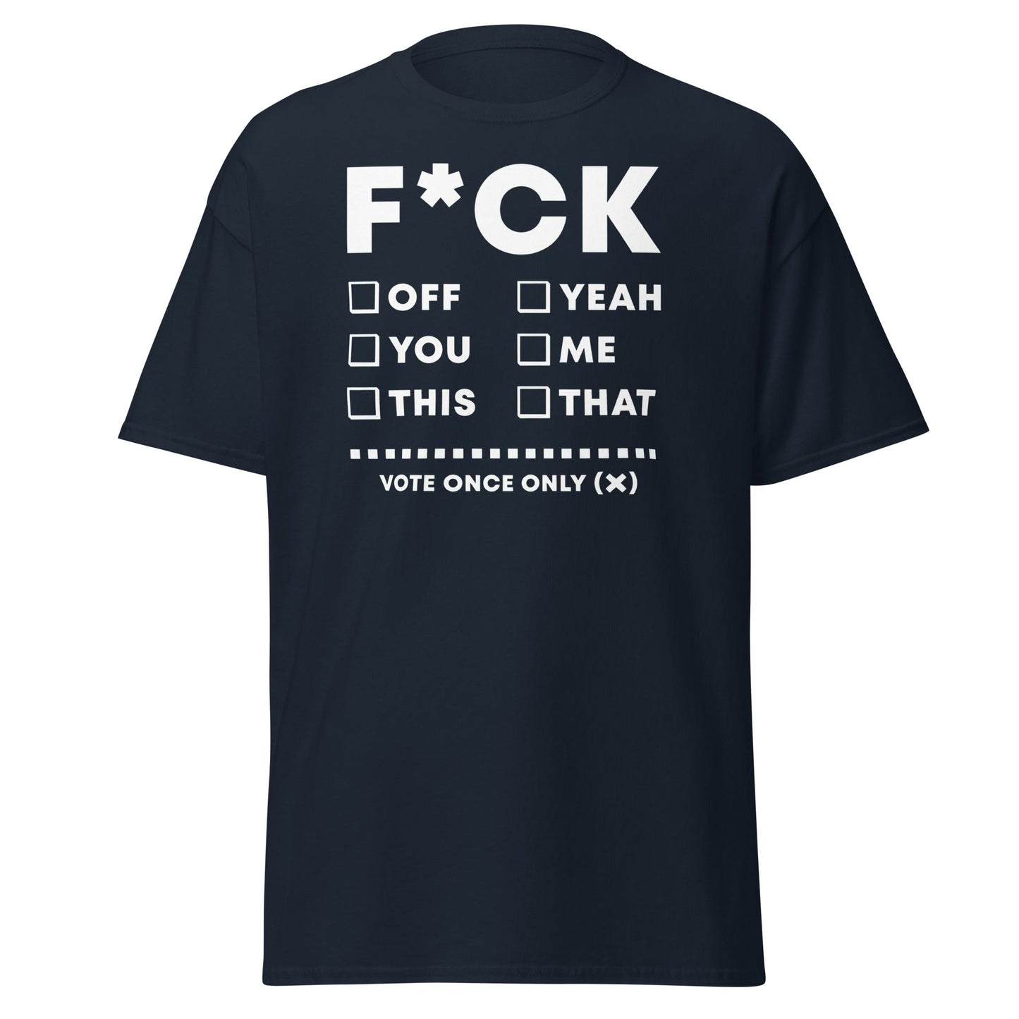 F*CK Checklist Funny Adult Humor T-Shirt - Navy - T-Shirts Online