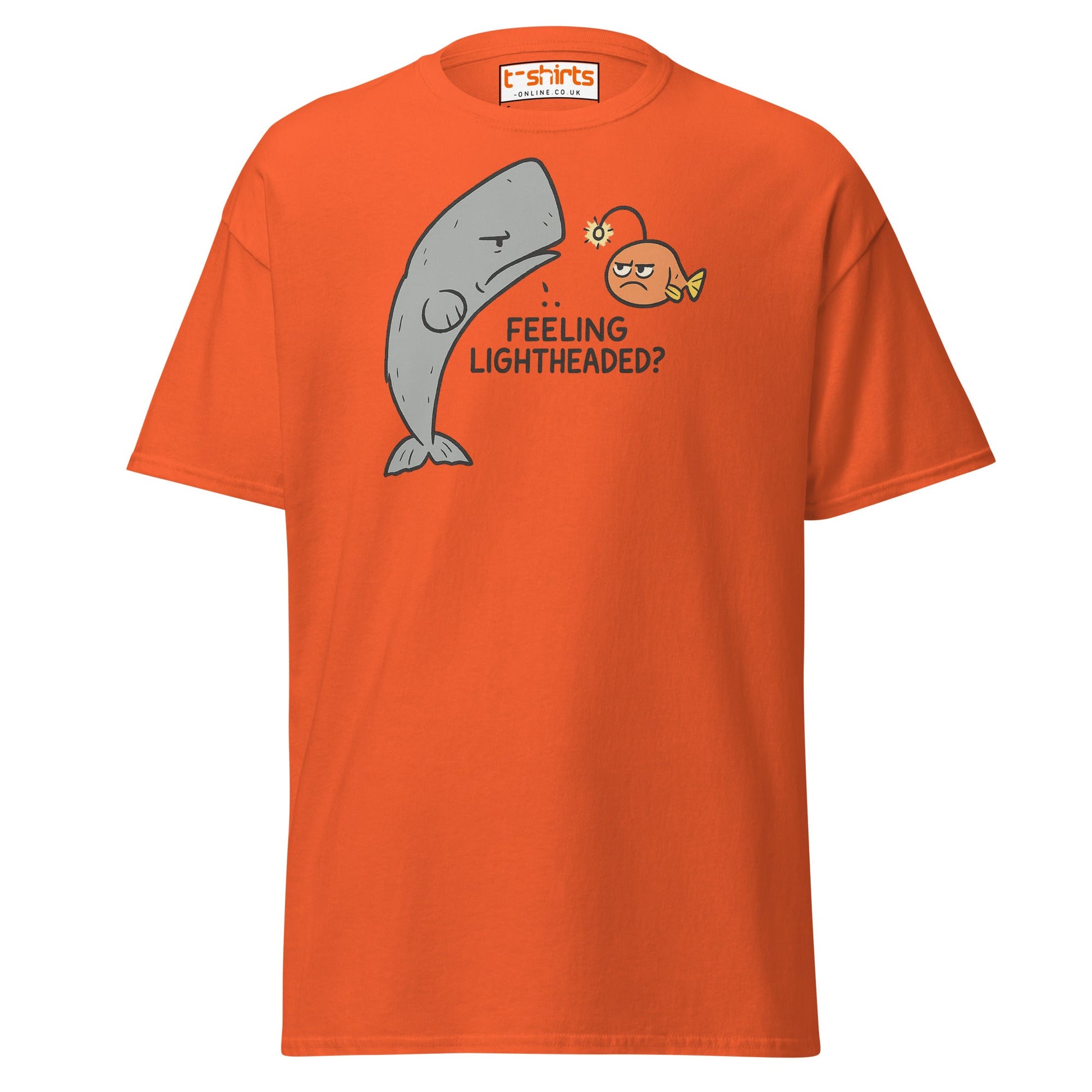 Feeling Lightheaded? Funny Fish Pun T-Shirt - Orange - T-Shirts Online