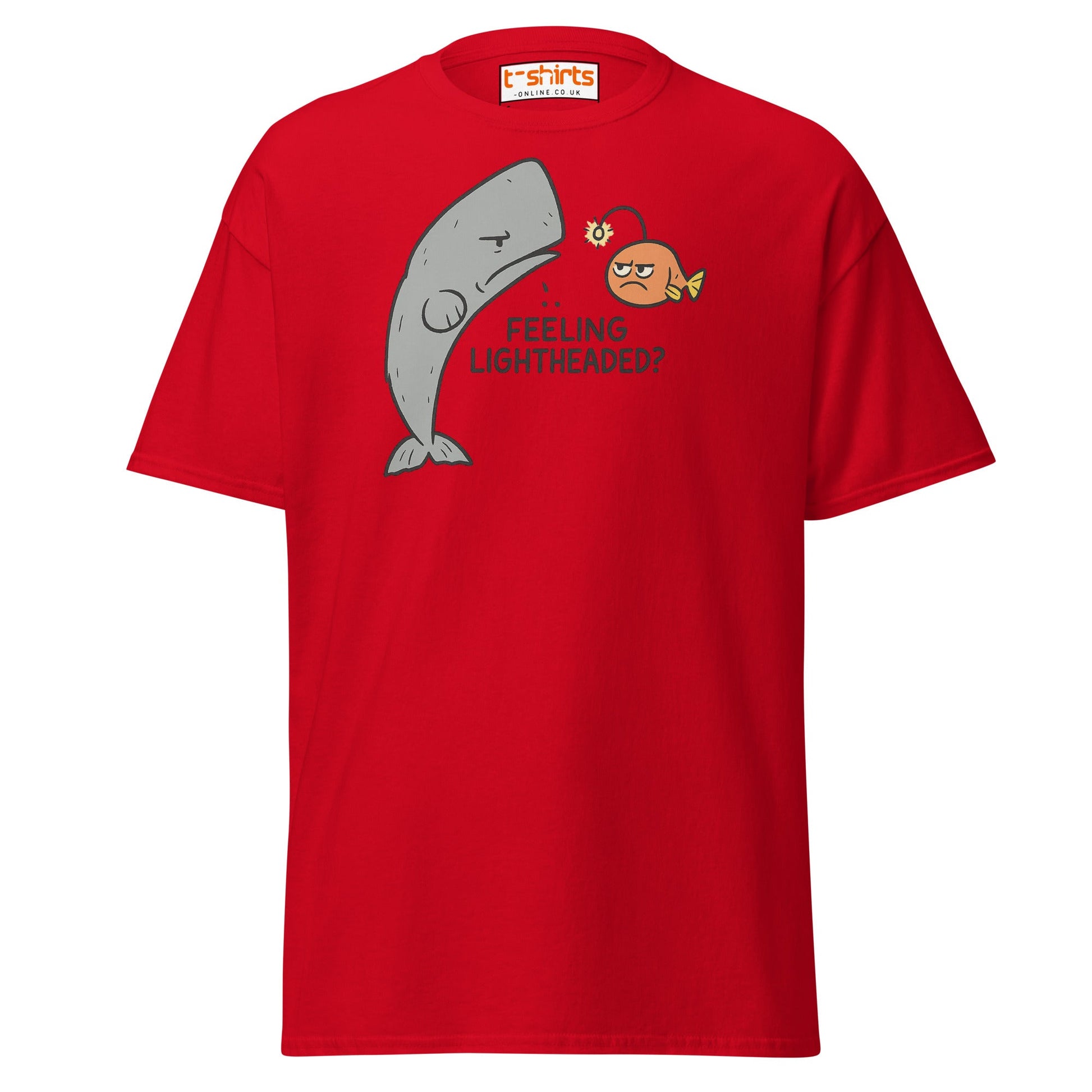 Feeling Lightheaded? Funny Fish Pun T-Shirt - Red - T-Shirts Online