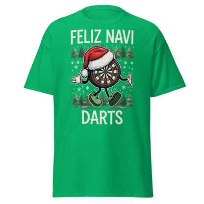 Feliz Navi Darts T-Shirt - Funny Christmas Darts Lover Tee - Irish Green - T-Shirts Online
