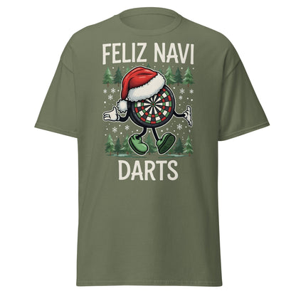 Feliz Navi Darts T-Shirt - Funny Christmas Darts Lover Tee - Military Green - T-Shirts Online