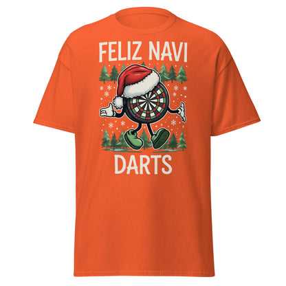 Feliz Navi Darts T-Shirt - Funny Christmas Darts Lover Tee - Orange - T-Shirts Online