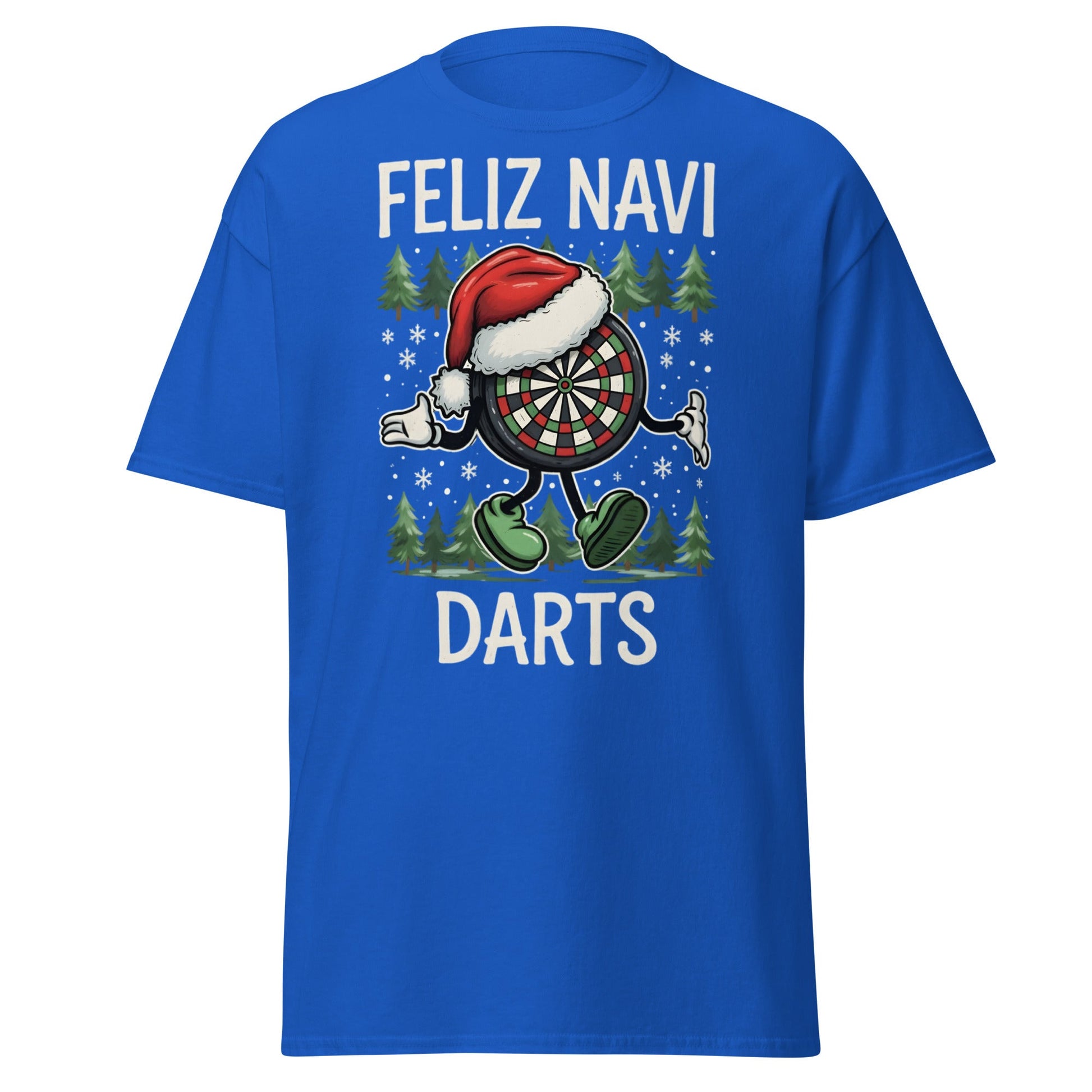 Feliz Navi Darts T-Shirt - Funny Christmas Darts Lover Tee - Royal - T-Shirts Online