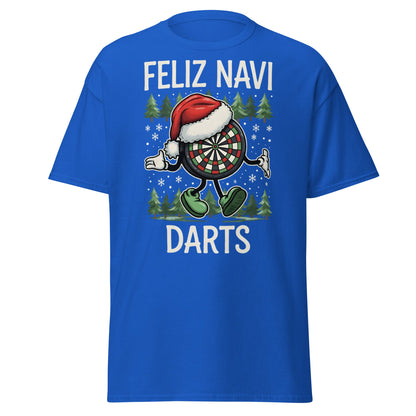 Feliz Navi Darts T-Shirt - Funny Christmas Darts Lover Tee - Royal - T-Shirts Online