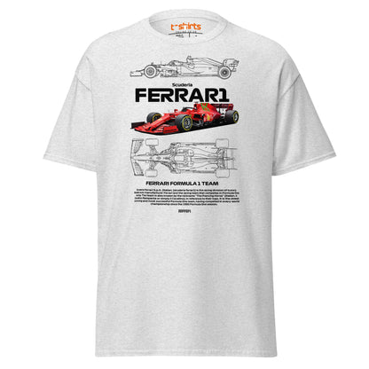 Ferrari Formula 1 T-Shirt | Racing Team Fan Tee - Ash - T-Shirts Online