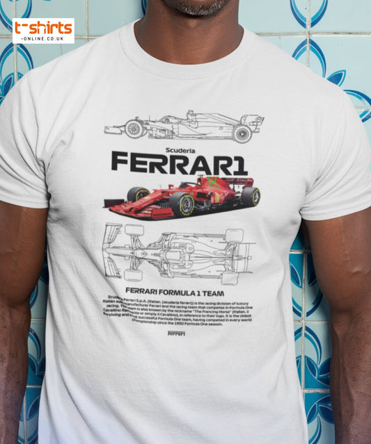 Ferrari Formula 1 T-Shirt | Racing Team Fan Tee - Charcoal - T-Shirts Online