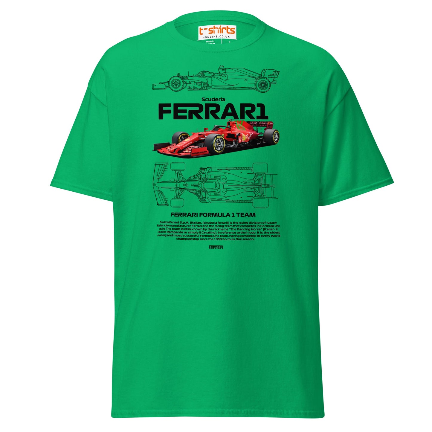 Ferrari Formula 1 T-Shirt | Racing Team Fan Tee - Irish Green - T-Shirts Online