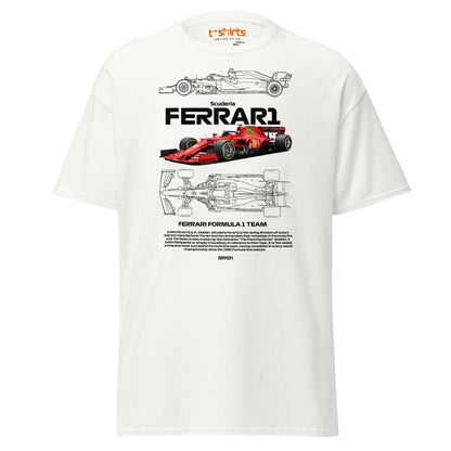 Ferrari Formula 1 T-Shirt | Racing Team Fan Tee - White - T-Shirts Online