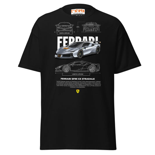 Ferrari SF90 XX Stradale T-Shirt | Supercar Power Tee - Black - T-Shirts Online