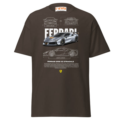 Ferrari SF90 XX Stradale T-Shirt | Supercar Power Tee - Dark Chocolate - T-Shirts Online