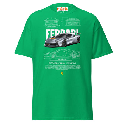 Ferrari SF90 XX Stradale T-Shirt | Supercar Power Tee - Irish Green - T-Shirts Online