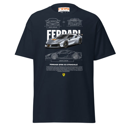 Ferrari SF90 XX Stradale T-Shirt | Supercar Power Tee - Navy - T-Shirts Online