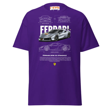 Ferrari SF90 XX Stradale T-Shirt | Supercar Power Tee - Purple - T-Shirts Online
