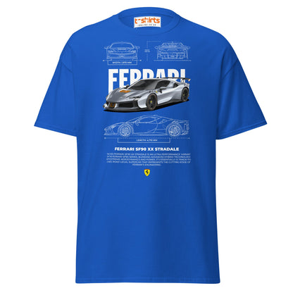 Ferrari SF90 XX Stradale T-Shirt | Supercar Power Tee - Royal - T-Shirts Online