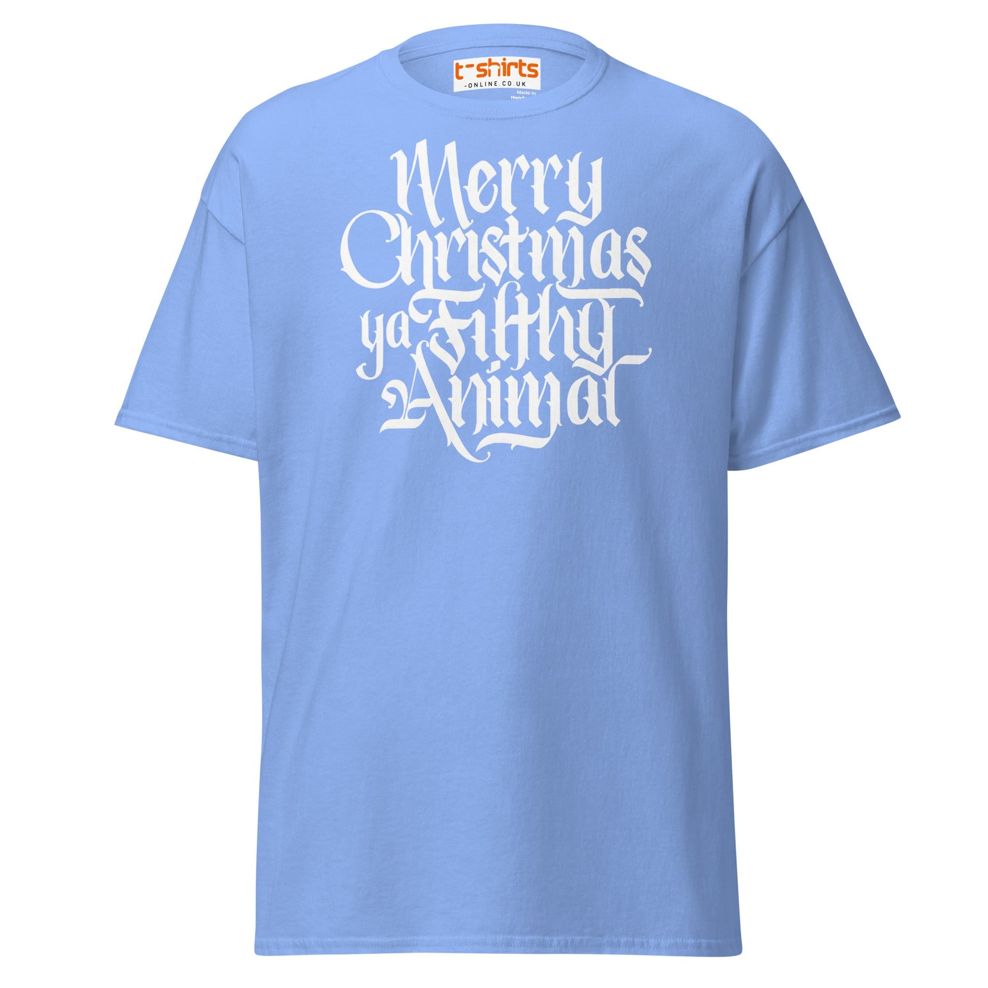 Filthy Animal Christmas T-Shirt | Home Alone Quote - Carolina Blue - T-Shirts Online
