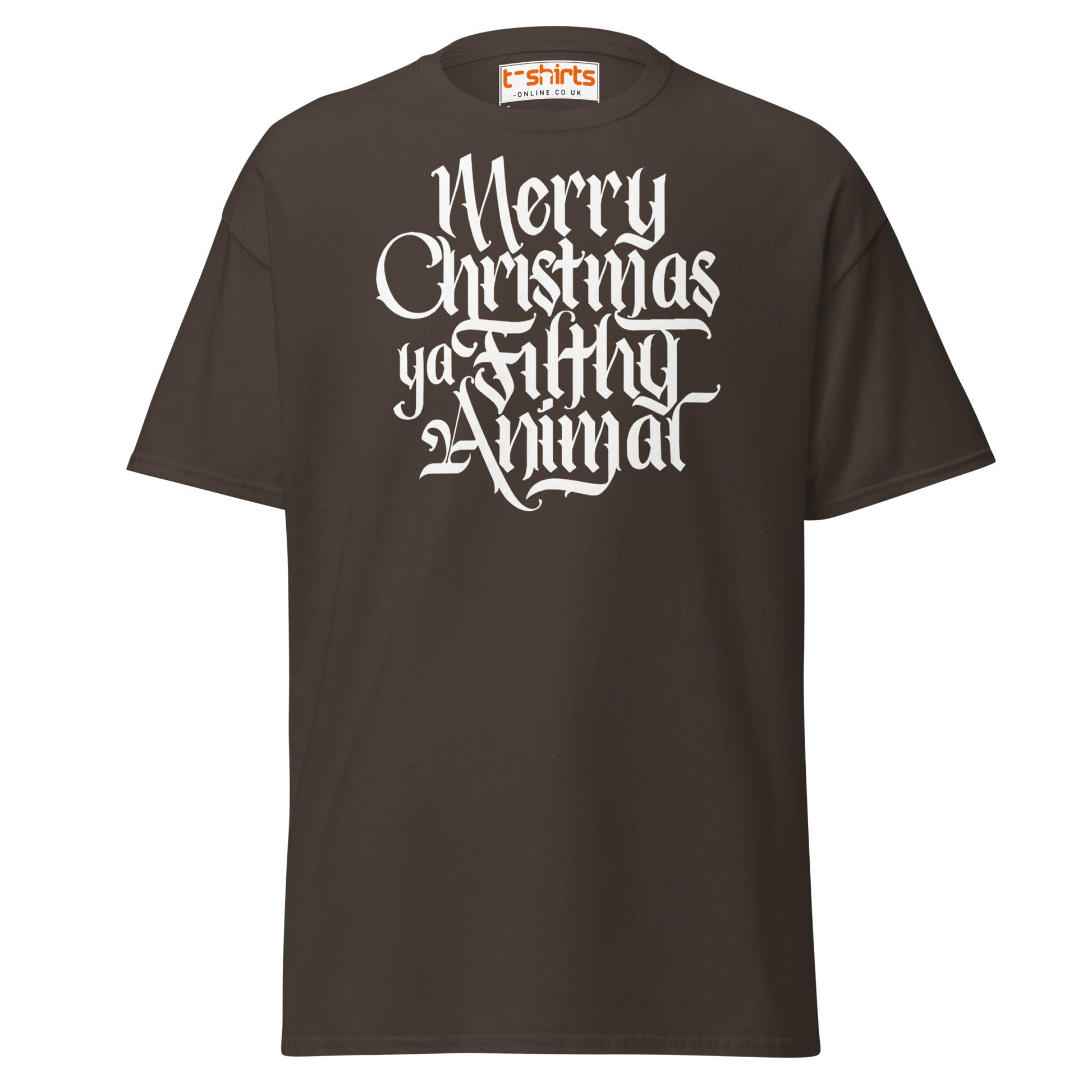 Filthy Animal Christmas T-Shirt | Home Alone Quote - Dark Chocolate - T-Shirts Online