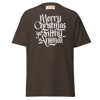 Filthy Animal Christmas T-Shirt | Home Alone Quote - Dark Chocolate - T-Shirts Online