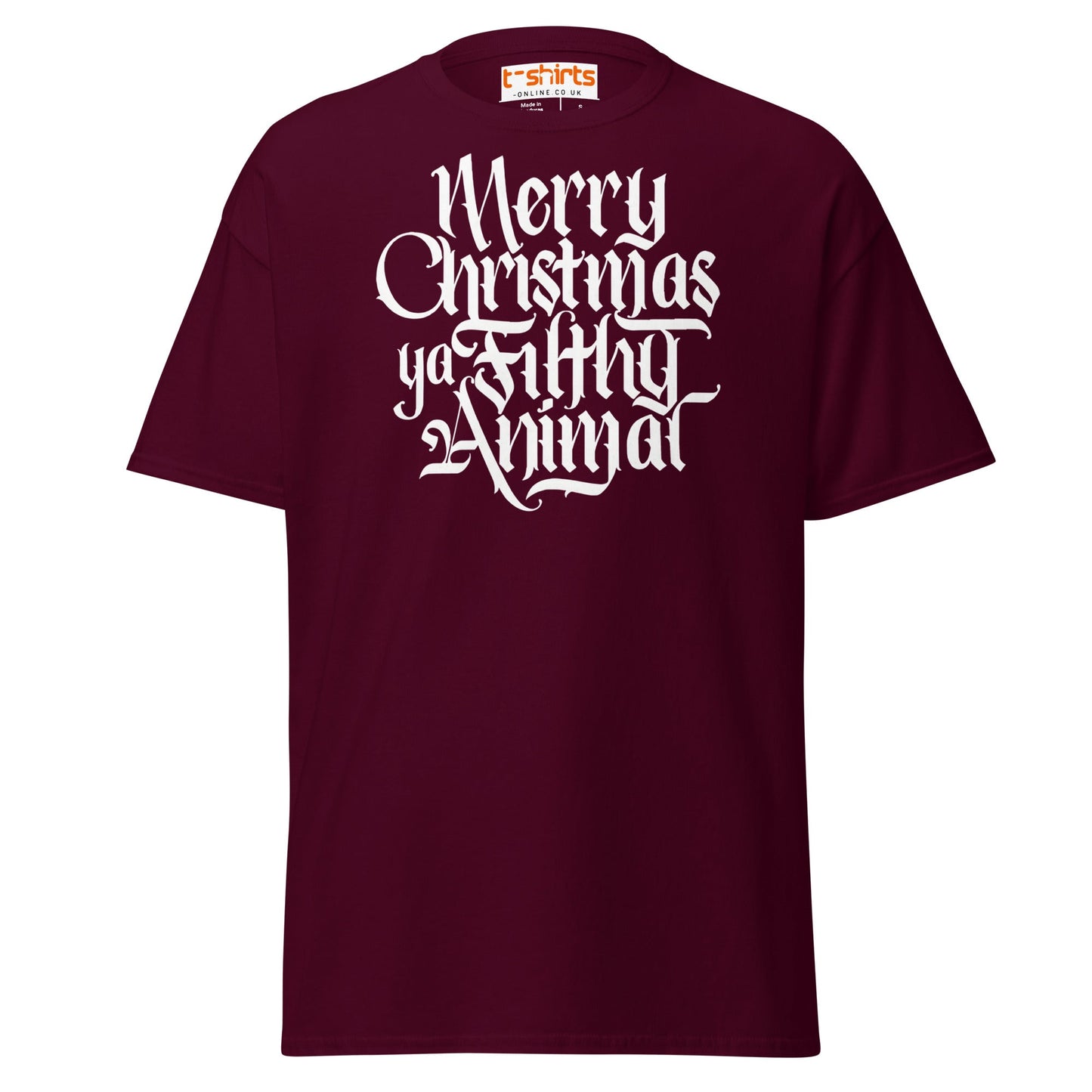 Filthy Animal Christmas T-Shirt | Home Alone Quote - Maroon - T-Shirts Online