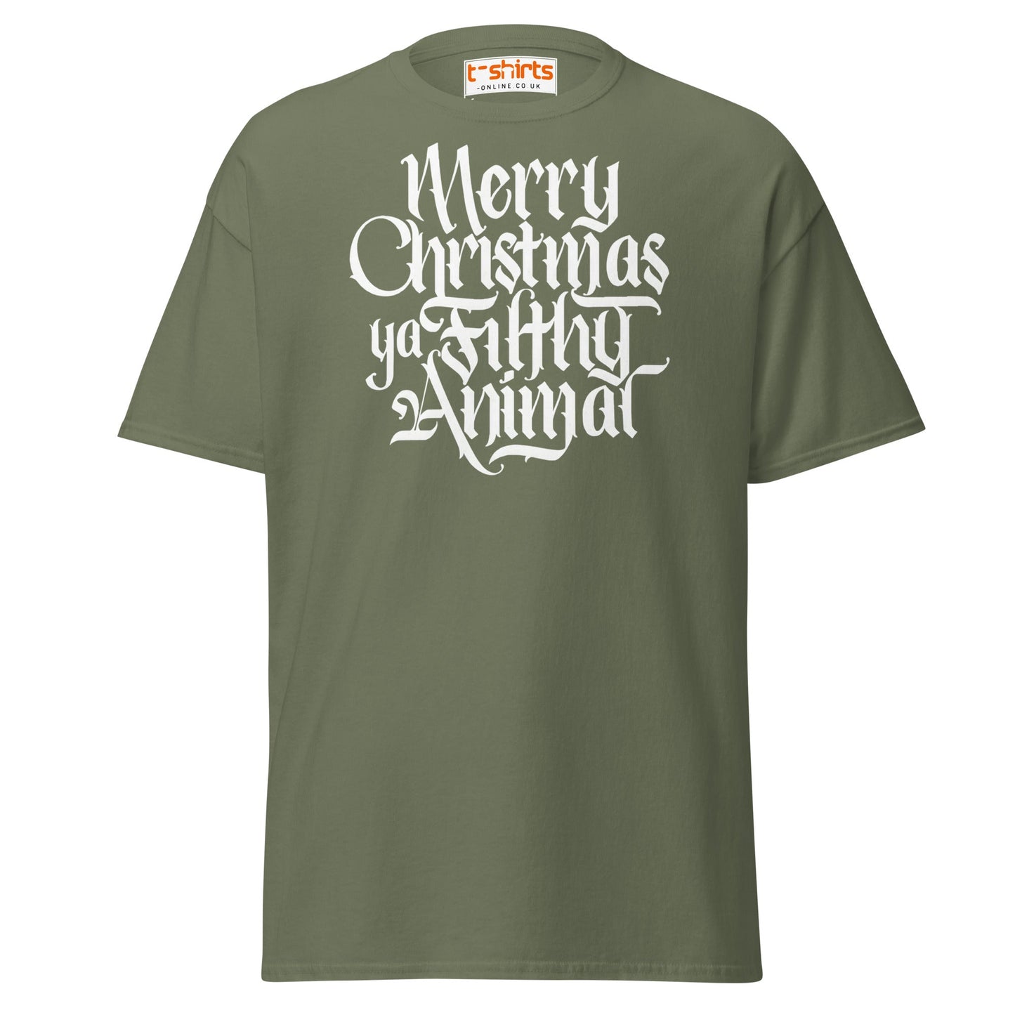 Filthy Animal Christmas T-Shirt | Home Alone Quote - Military Green - T-Shirts Online