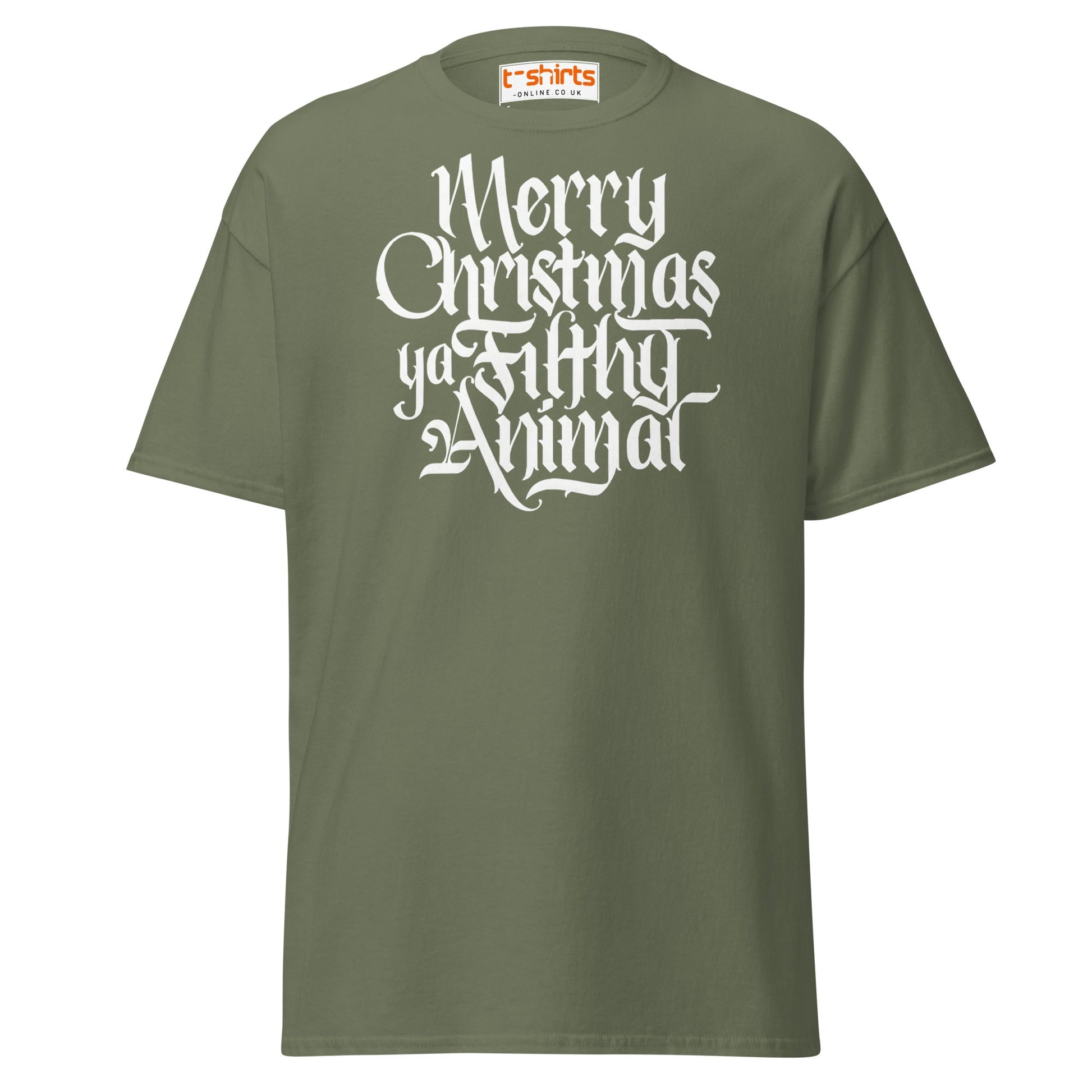 Filthy Animal Christmas T-Shirt | Home Alone Quote - Military Green - T-Shirts Online