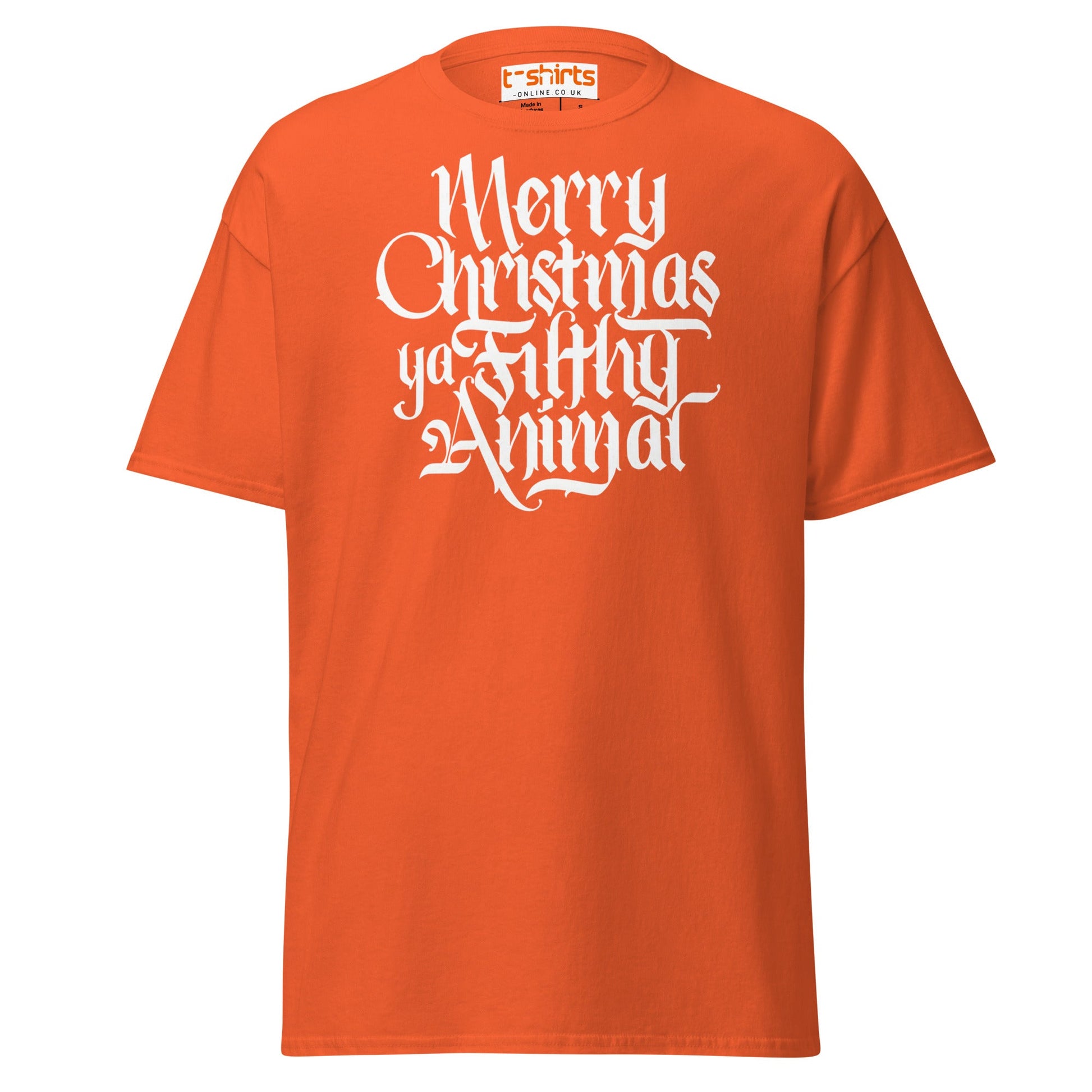 Filthy Animal Christmas T-Shirt | Home Alone Quote - Orange - T-Shirts Online
