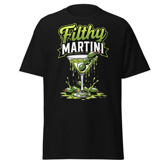 Filthy Martini T-Shirt – Funny Dirty Olive Cocktail Tee - Black - T-Shirts Online