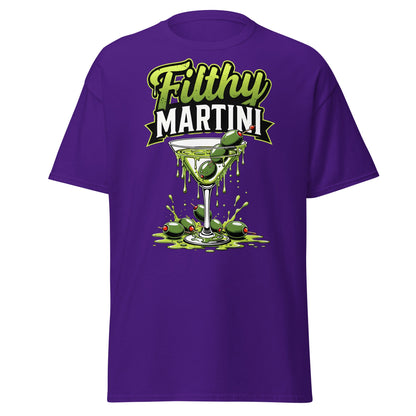 Filthy Martini T-Shirt – Funny Dirty Olive Cocktail Tee - Purple - T-Shirts Online