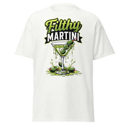 Filthy Martini T-Shirt – Funny Dirty Olive Cocktail Tee - White - T-Shirts Online