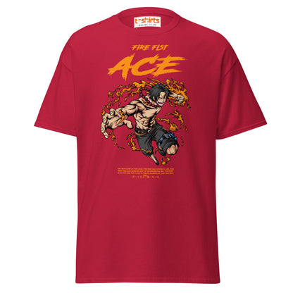 Fire Fist Ace T-Shirt | Anime Flame Warrior Tee - Cardinal - T-Shirts Online
