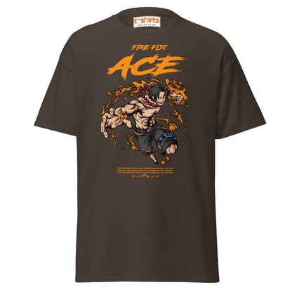 Fire Fist Ace T-Shirt | Anime Flame Warrior Tee - Dark Chocolate - T-Shirts Online