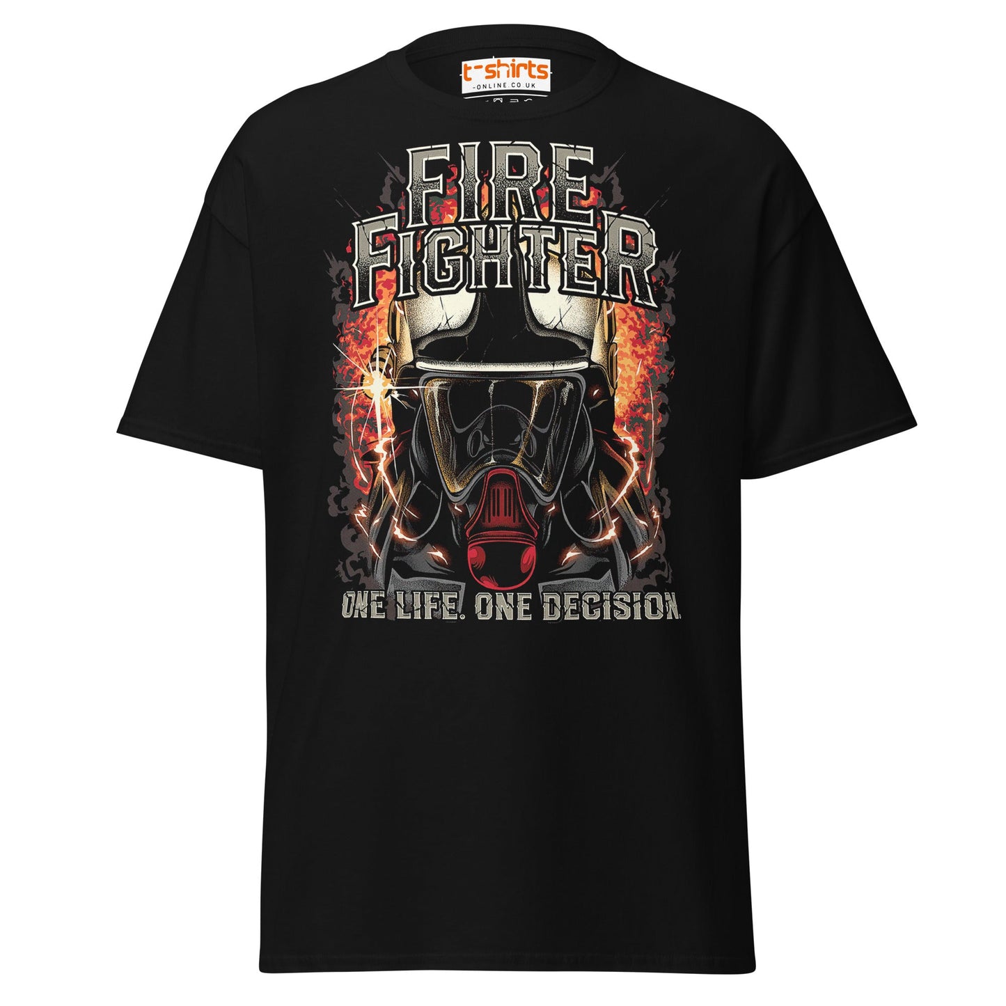 Firefighter T-Shirt | One Life One Decision Tee - Black - T-Shirts Online